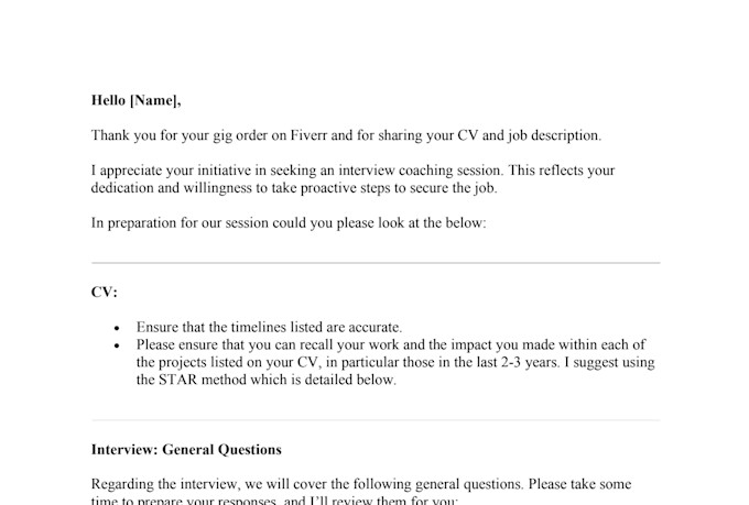 provide job interview prep, practice and coaching
